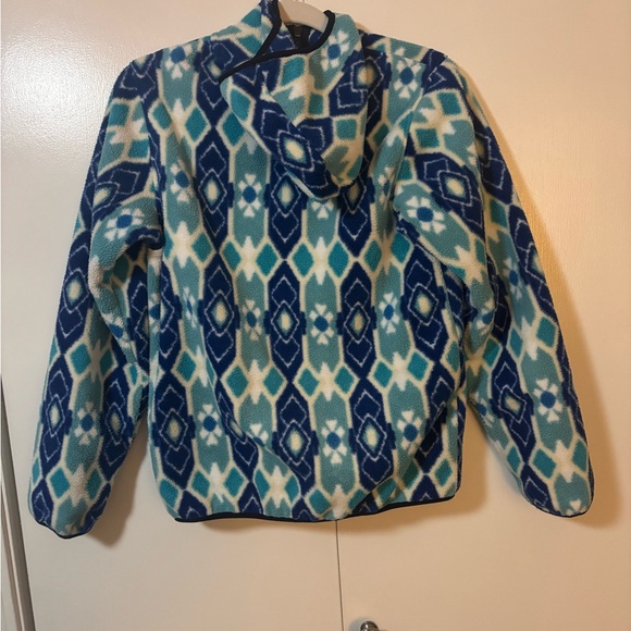 Patagonia Synchilla Snap-T Hooded Fleece Jacket Blue Diamond Geometric Small - Picture 3 of 6